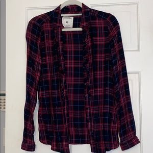 Zara plaid button down top